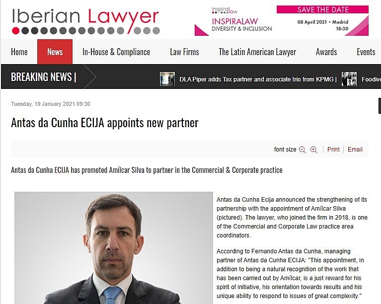 Antas da Cunha ECIJA appoints new partner